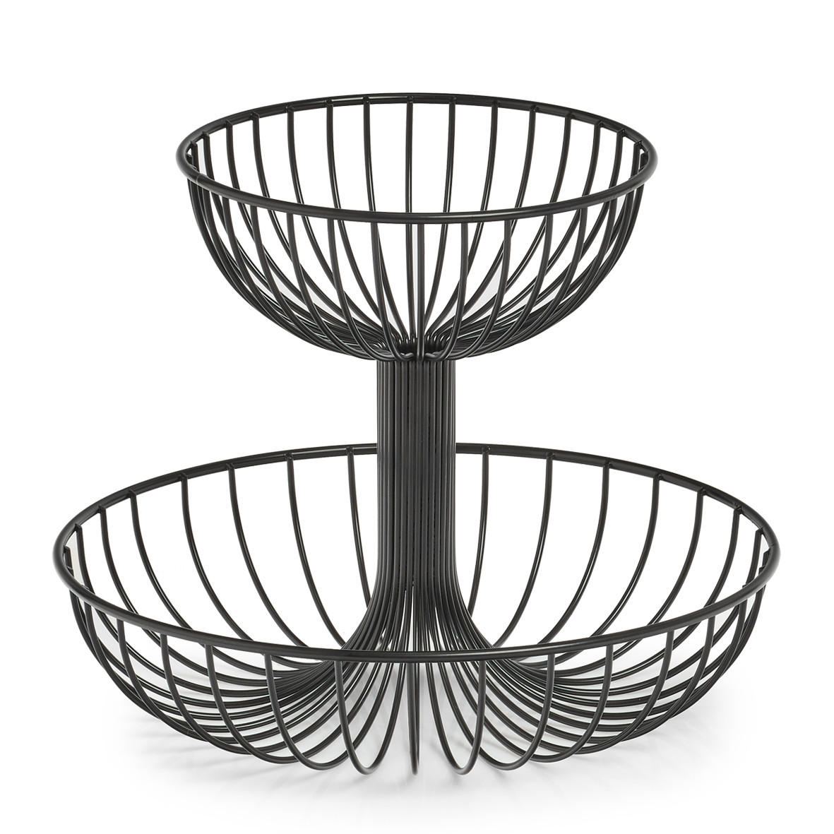ETAGERE 2-stöckig - Schwarz, Basics, Metall (32/32/26cm) - Zeller Present