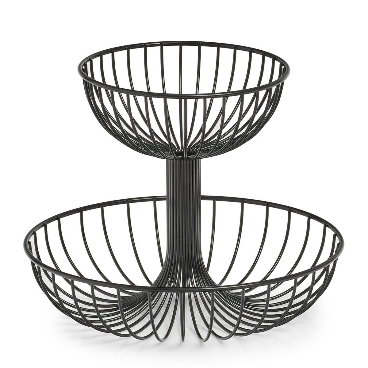 ETAGERE 2-stöckig - Schwarz, Basics, Metall (32/32/26cm) - Zeller Present