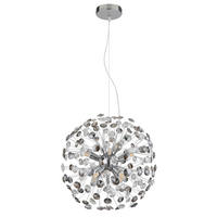 KRISTALL-HÄNGELEUCHTE KATRINA 40/150 cm  - Klar/Chromfarben, LIFESTYLE, Glas/Kunststoff (40/150cm) - Globo