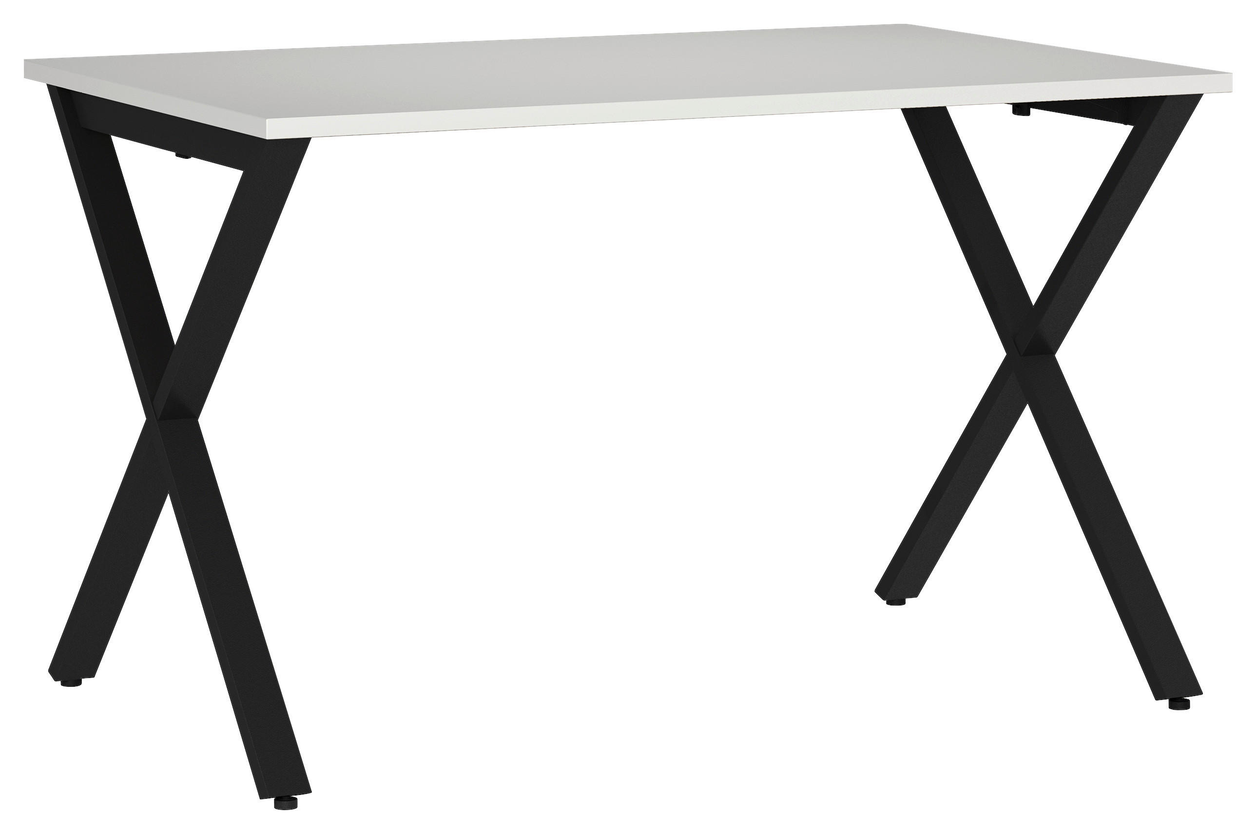 SCHREIBTISCH 120/80/75 cm Schwarz, Hellgrau in verschiedenen Holz-Dekoren erhältlich, justierbare Füße  - Hellgrau/Schwarz, MODERN, Holzwerkstoff/Metall (120/80/75cm) - Novel