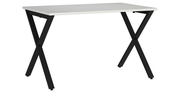 SCHREIBTISCH 120/80/75 cm  in Schwarz, Hellgrau  - Hellgrau/Schwarz, MODERN, Holzwerkstoff/Metall (120/80/75cm) - Novel