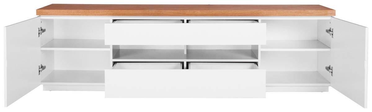 LOWBOARD  in 200/56/40 cm  - Eichefarben/Weiß, MODERN, Holz/Holzwerkstoff (200/56/40cm) - Carryhome