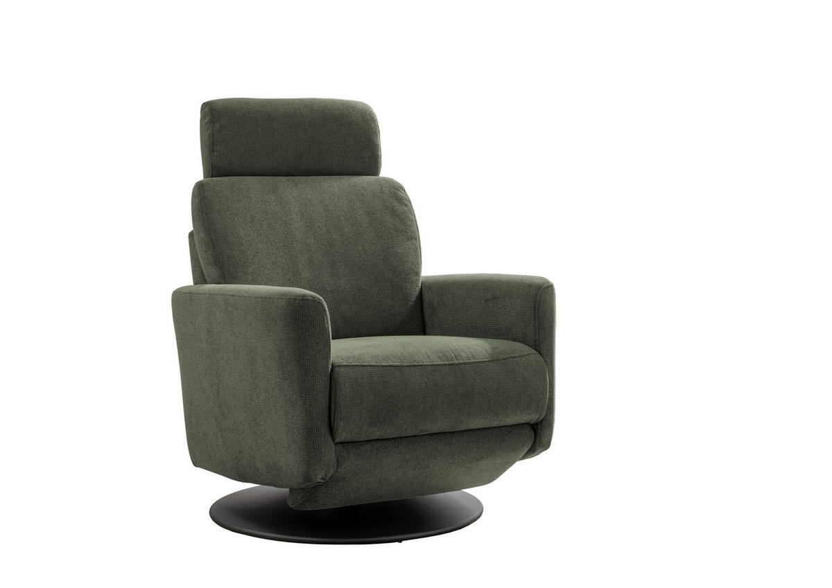 RELAXSESSEL in Textil Dunkelgrün  - Dunkelgrün/Schwarz, Modern, Textil/Metall (77/105/87-154cm) - Livetastic