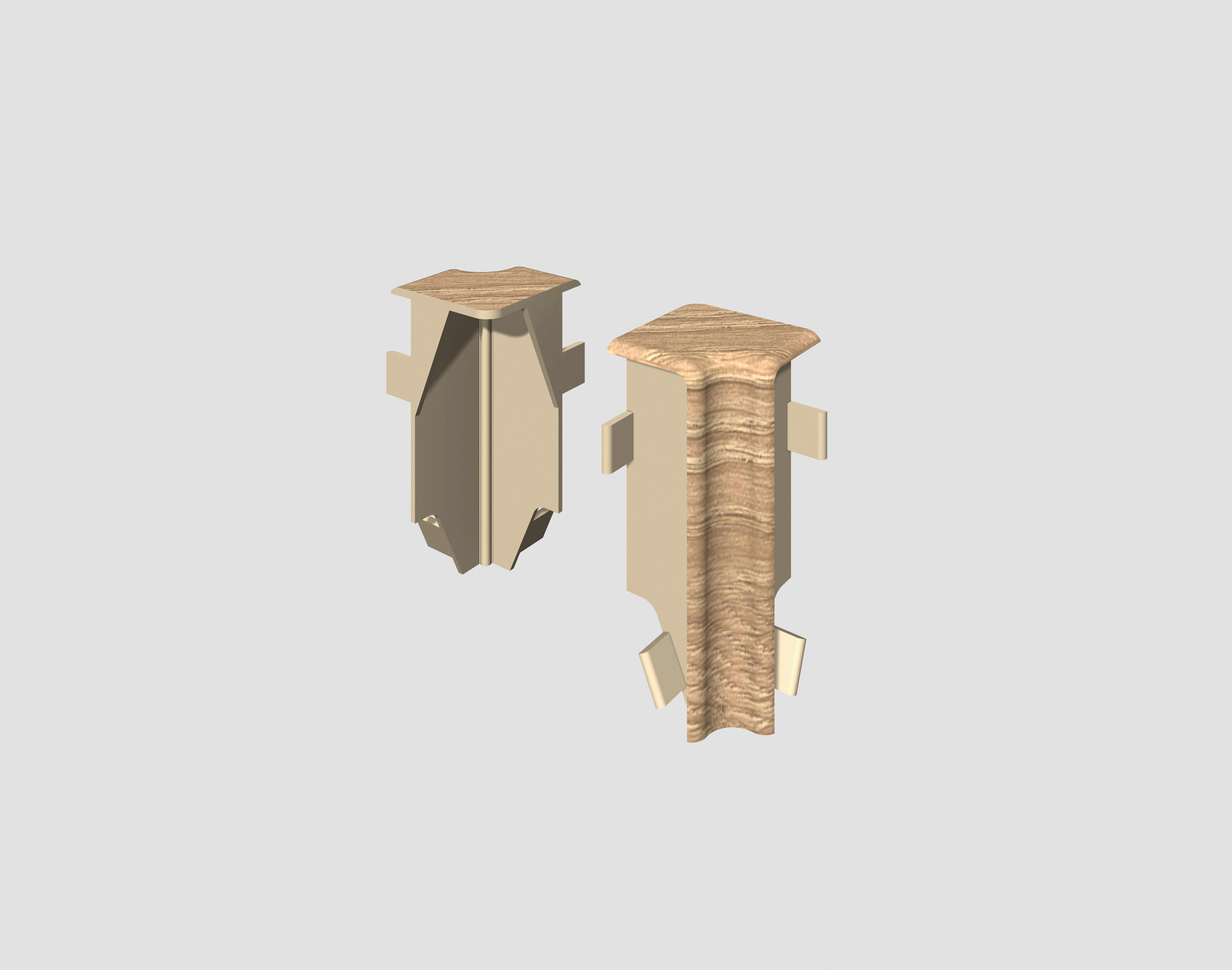 Innenecke Eiche Grau Grau, Eichefarben  - Eichefarben/Grau, Basics, Kunststoff (1.6/0.7/5.9cm) - Egger Holzwerkstoffe