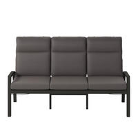 SITZBANK in Metall, Textil Anthrazit, Dunkelgrau  - Dunkelgrau/Anthrazit, Modern, Textil/Metall (193/110/72cm) - Amatio