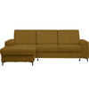 ECKSOFA in Velours Gelb  - Gelb/Schwarz, Konventionell, Textil/Metall (167/247cm) - Stylife