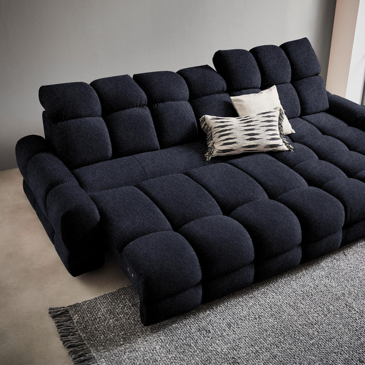 HÖRNSOFFA i velour mörkgrå  - mörkgrå/svart, Design, textil/plast (283/178cm) - Welnova