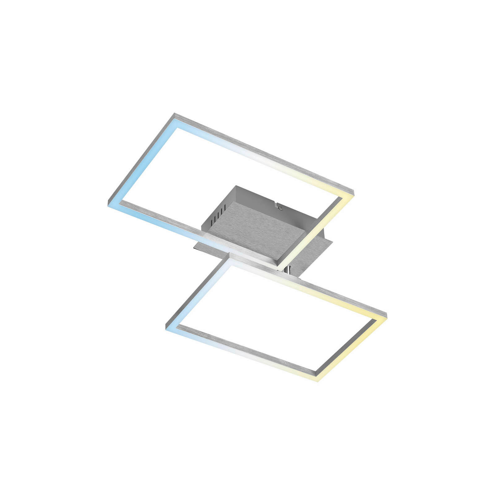 LED MENNYEZETI LÁMPA - alumíniumszínű, Basics, műanyag/fém (50/38,8/7,8cm)