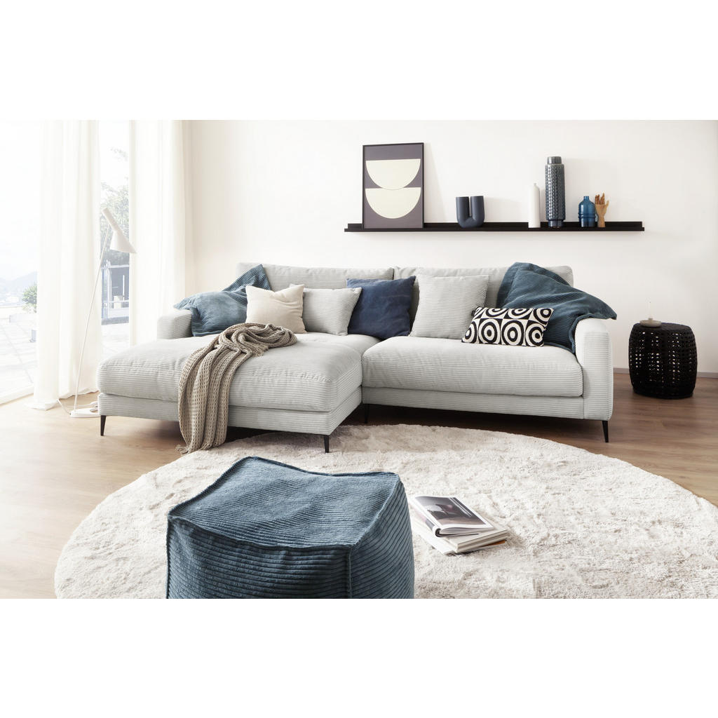 Thumbnail - Pure Home Lifestyle Ecksofa, Petrol, Textil, 4-Sitzer, Ottomane links, L-Form, 272x190 cm, Goldenes M, Dgm, Typenauswahl...