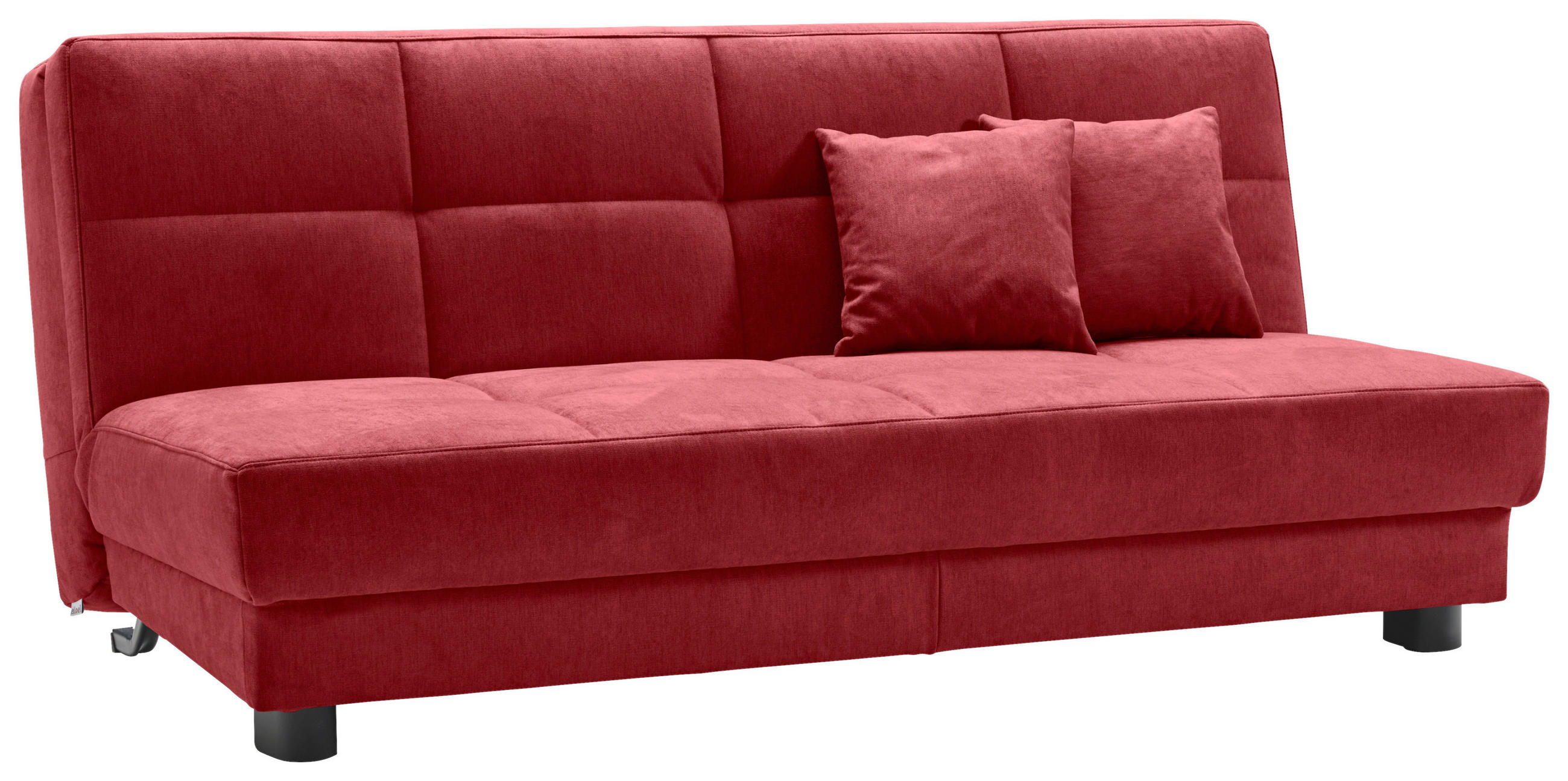 SCHLAFSOFA Mikrovelours Rotbraun  - Rotbraun/Schwarz, KONVENTIONELL, Textil/Metall (185/85/100cm) - Carryhome