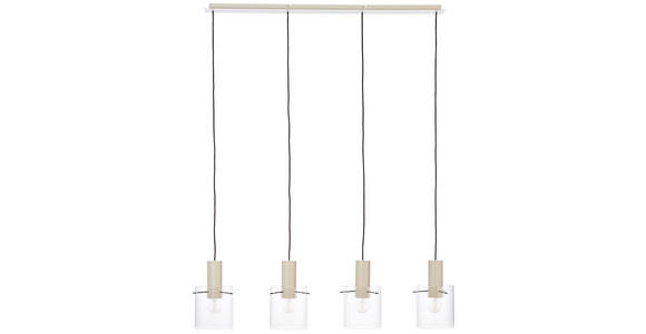 HÄNGELEUCHTE 123/18/150 cm - Transparent/Beige, KONVENTIONELL, Glas/Metall (123/18/150cm) - Dieter Knoll