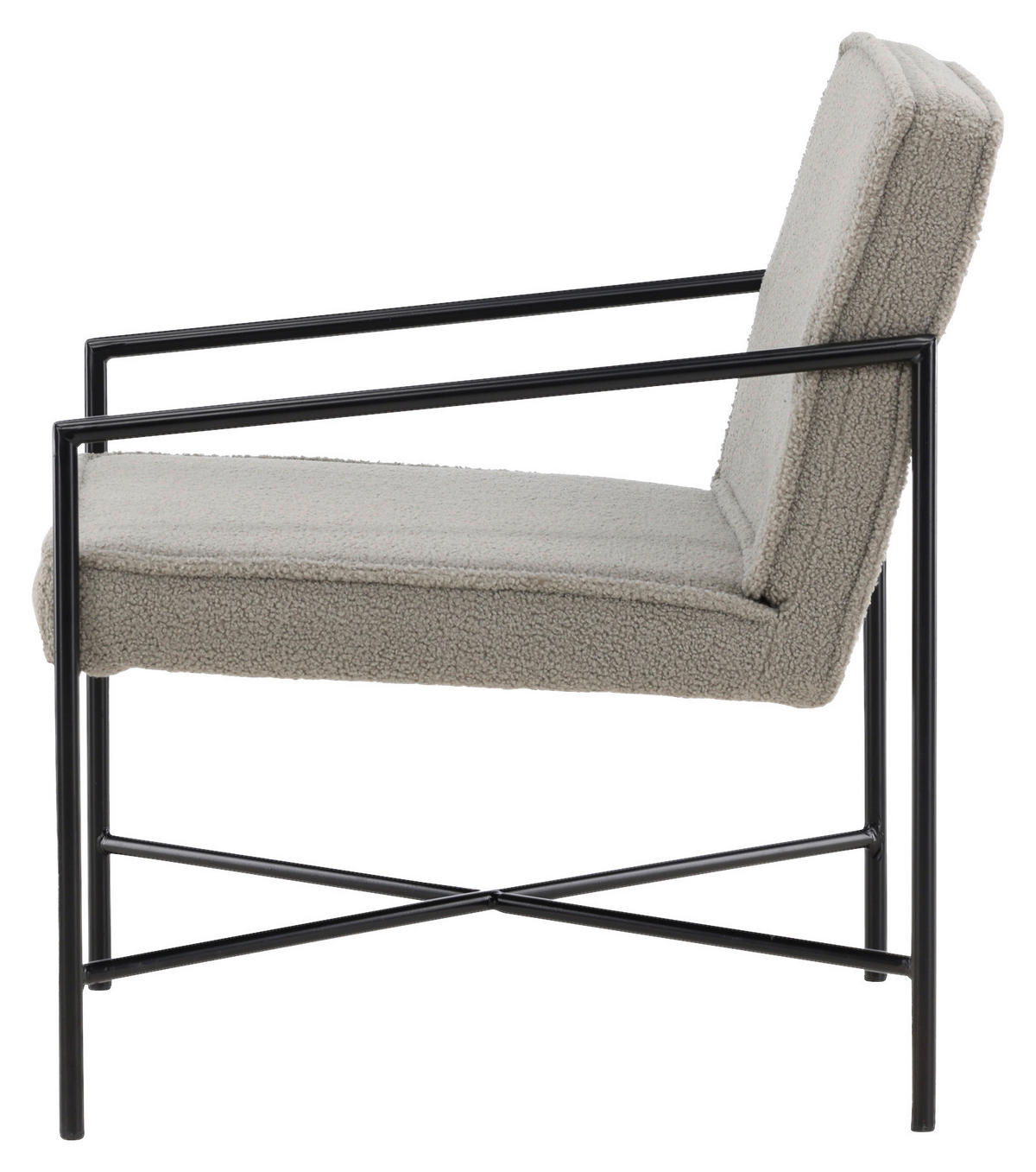 SESSEL in Teddystoff Schwarz, Beige  - Beige/Schwarz, Design, Textil/Metall (66/78/65cm) - Livetastic