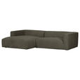 ECKSOFA Dunkelgrau Chenille  - Dunkelgrau/Schwarz, Design, Kunststoff/Textil (175/280cm) - Landscape