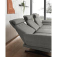 ECKSOFA  in Flachgewebe Hellgrau  279-327/176-217 cm  - Hellgrau/Schwarz, Design, Textil/Metall (279-327/176-217cm) - Dieter Knoll