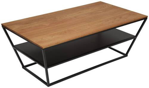 COUCHTISCH in Holz, Metall 100/60/40 cm  - Wildeiche/Schwarz, Trend, Holz/Metall (100/60/40cm) - Boxxx