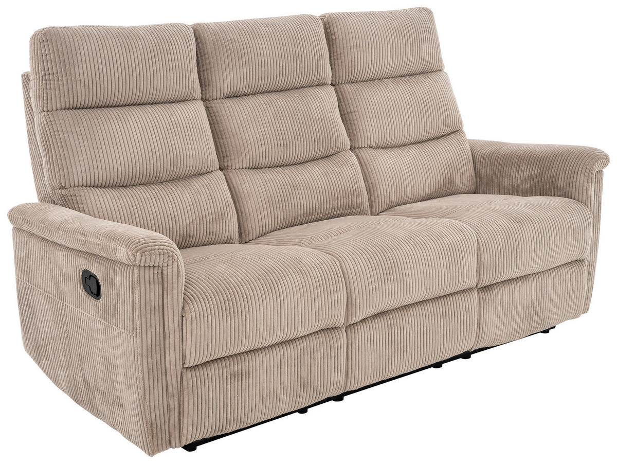 3-SITS SOFFA i manchester ljusbrun  - ljusbrun/svart, Design, metall/textil (184/108/89cm) - Livetastic