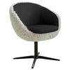 ARMLEHNSTUHL  Beinauswahl, Lederauswahl, Stoffauswahl, Sitzfläche 360° drehbar Hochflor Kombination Echtleder/Stoff  - Beige/Schwarz, Design, Leder/Textil (65/81/61cm) - Koinor