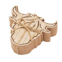 GLASUNTERSETZERSET 4-teilig  - Braun, Trend, Holz/Textil (10/9,5/4cm) - Ambia Home