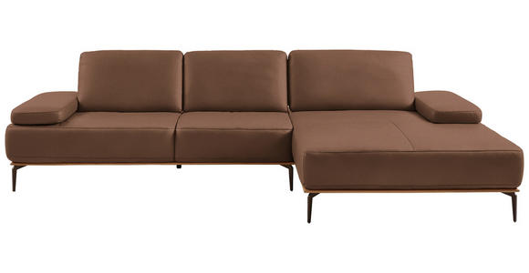 ECKSOFA 16580 Sprint in Echtleder Braun  314/176 cm  - Bronzefarben/Braun, Design, Leder/Holz (314/176cm) - Valnatura