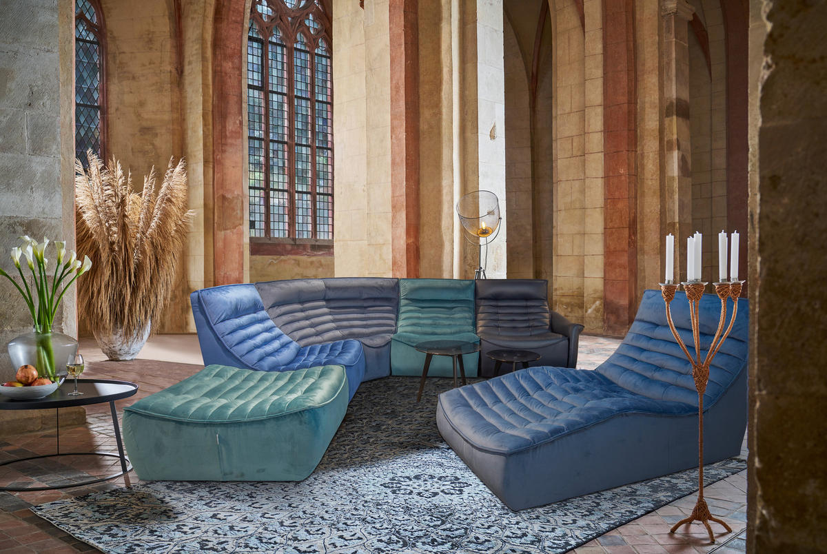 SEDEŽNI ELEMENT, svetlo modra  - svetlo modra, Design, tekstil - Calia Italia