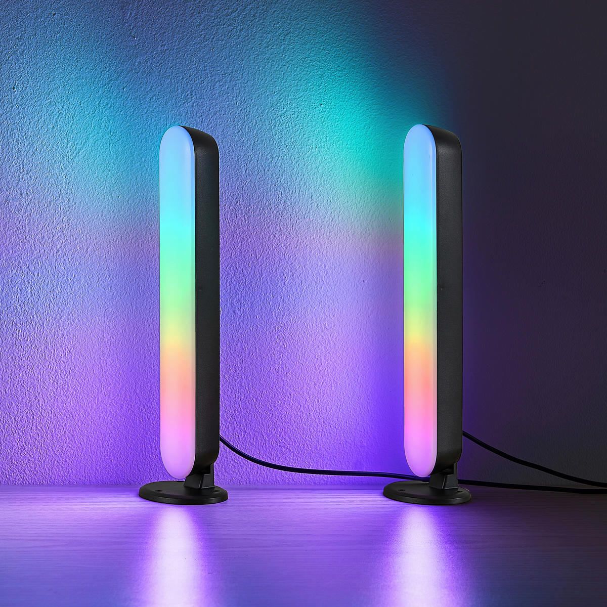 STOLNÍ LED LAMPA, dálkový ovladač, 3,5/28/4,5 cm - černá, Trend, plast (3,5/28/4,5cm)