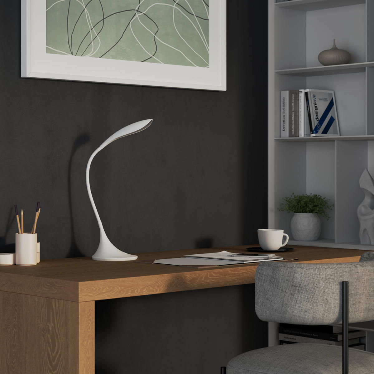 Lampă De Birou 22/17/37,5 cm    - alb, Basics, plastic (22/17/37,5cm) - Novel