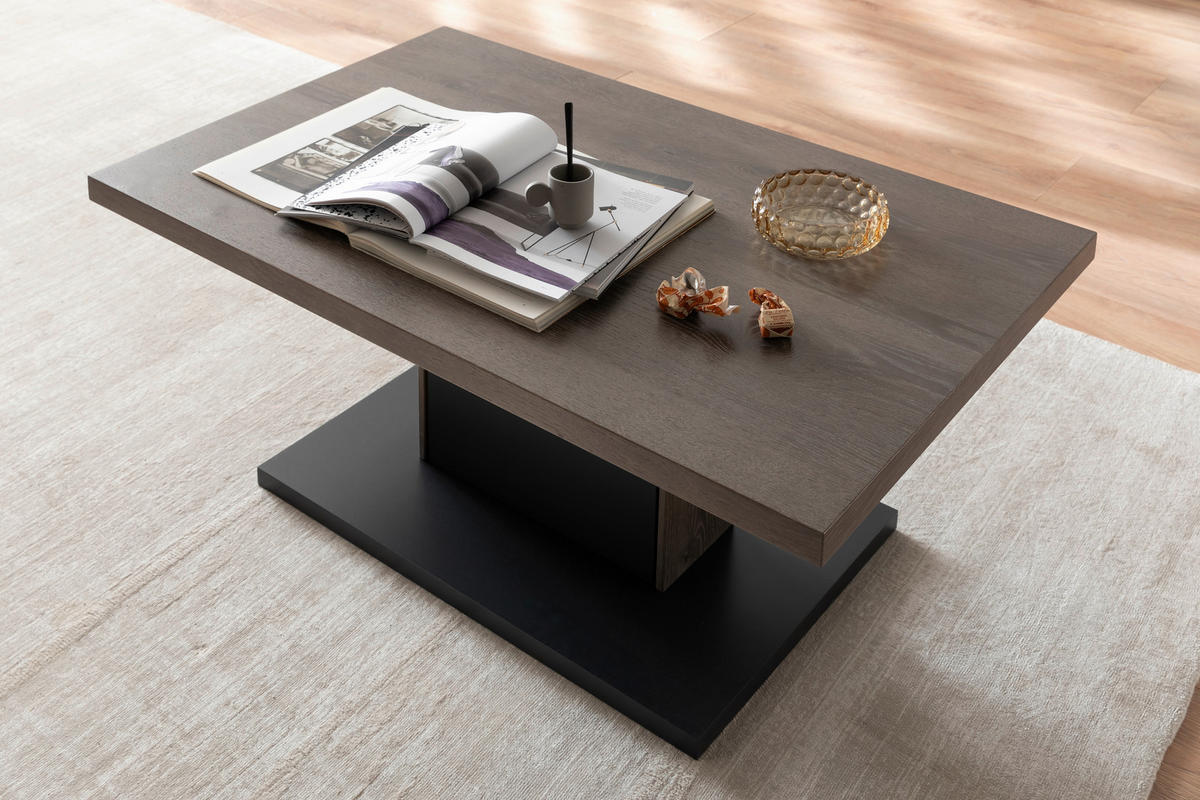 COUCHTISCH in Holz, Holzwerkstoff 105/65/45 cm  - Eichefarben/Schwarz, Design, Holz/Holzwerkstoff (105/65/45cm) - Novel