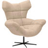 OHRENSESSEL in Chenille Taupe  - Taupe/Schwarz, Design, Textil/Metall (103/119/84cm) - Esposa