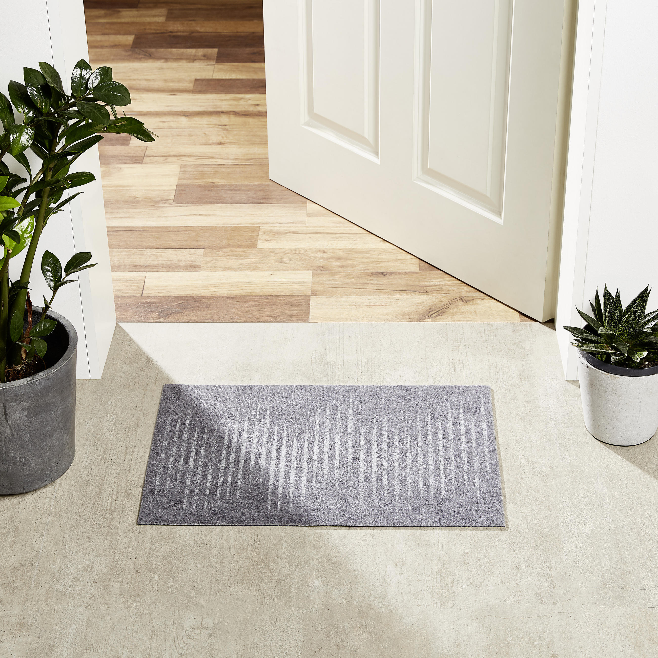 FUßMATTE 60/90 cm  - Dunkelgrau/Hellgrau, Basics, Textil (60/90cm) - Esposa