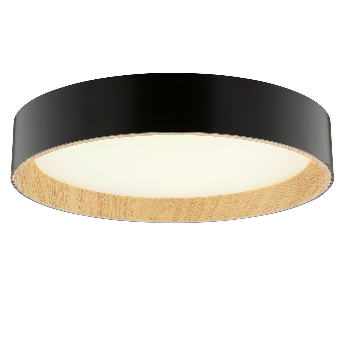 LED PLAFONJERA - boja bukve/crna, Osnovno, metal/plastika (39/7,7cm)