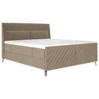 BOXSPRINGBETT 180/200 cm  in Cappuccino  - Schwarz/Cappuccino, Design, Textil/Metall (180/200cm) - Esposa