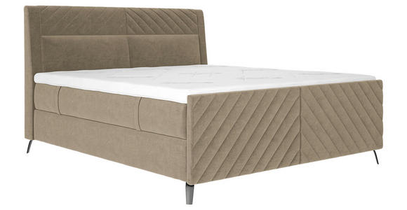 BOXSPRINGBETT 180/200 cm  in Cappuccino  - Schwarz/Cappuccino, Design, Textil/Metall (180/200cm) - Esposa