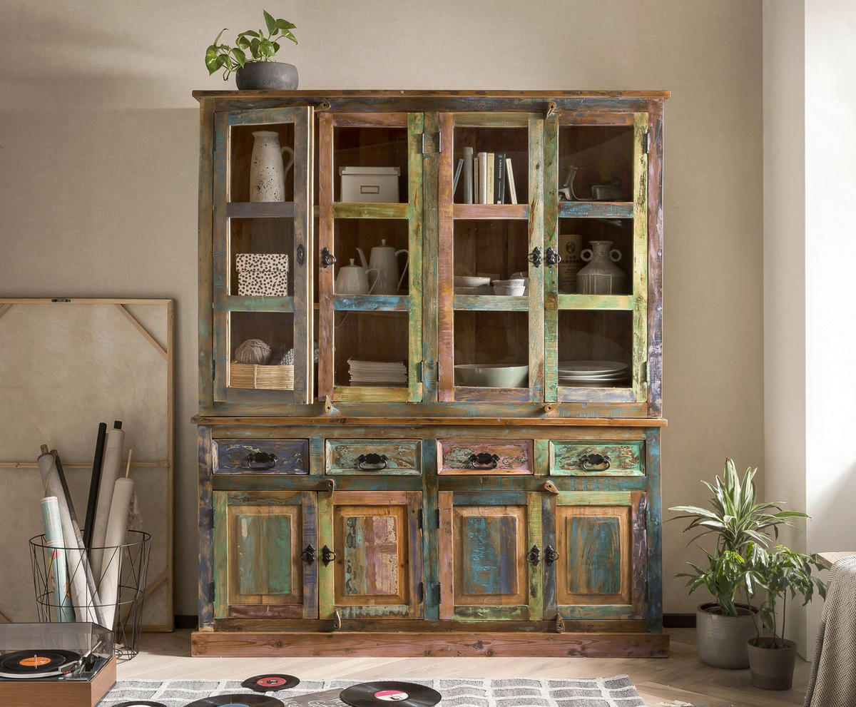 SIDEBOARD  160/80/40 cm 4 Schublade(n)  - Multicolor/Schwarz, Design, Holz/Metall (160/80/40cm) - MID.YOU