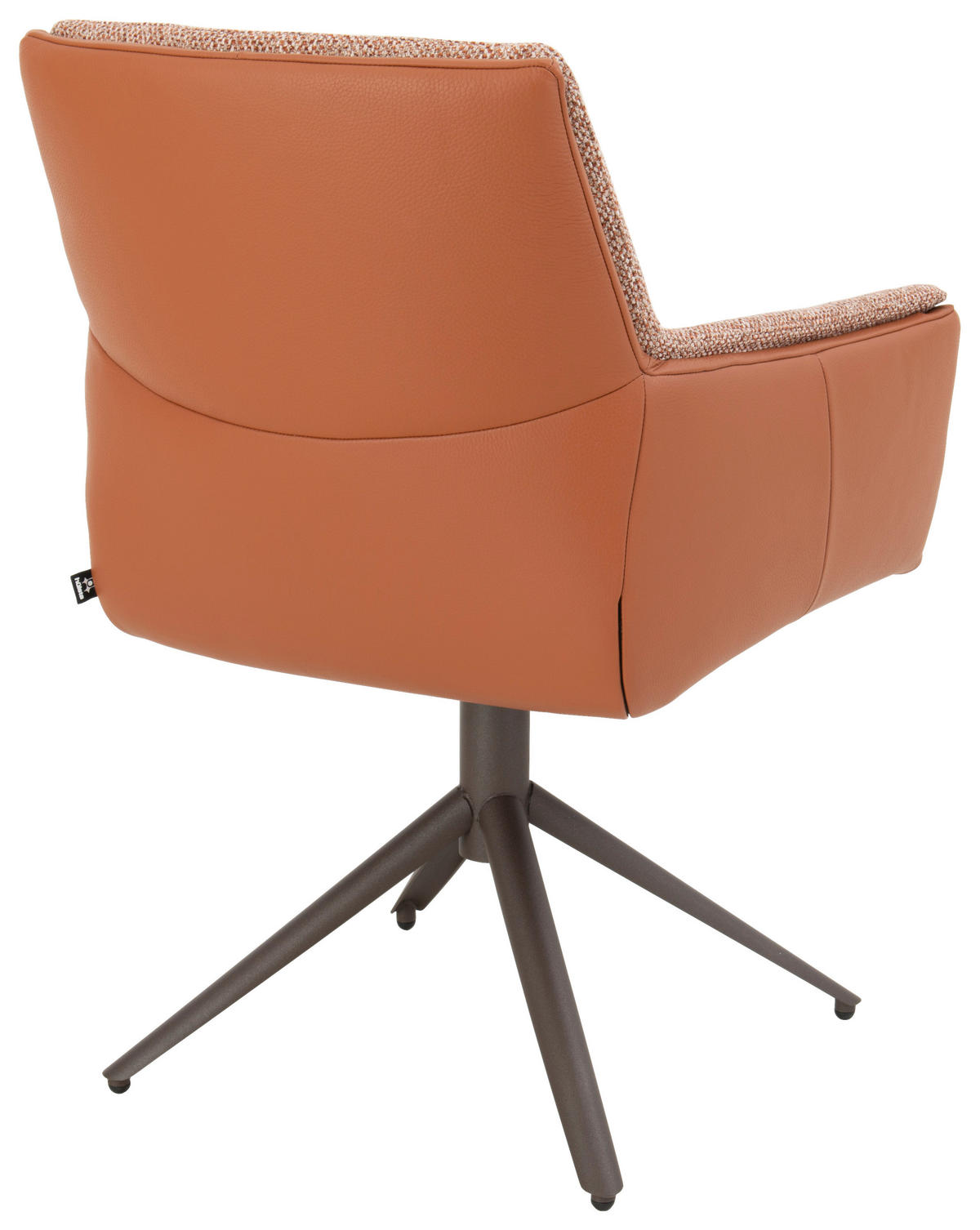 ARMLEHNSTUHL  Sitzfläche 360° drehbar, Stoff-/Lederauswahl Mikrofaser Echtleder  Rotbraun, Cognac  - Rotbraun/Cognac, Design, Leder/Textil (60/90/69cm) - hülsta