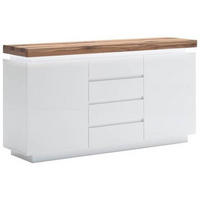 SIDEBOARD Romina  in 150/81/40 cm  - Eichefarben/Weiß, Design, Holz/Holzwerkstoff (150/81/40cm)