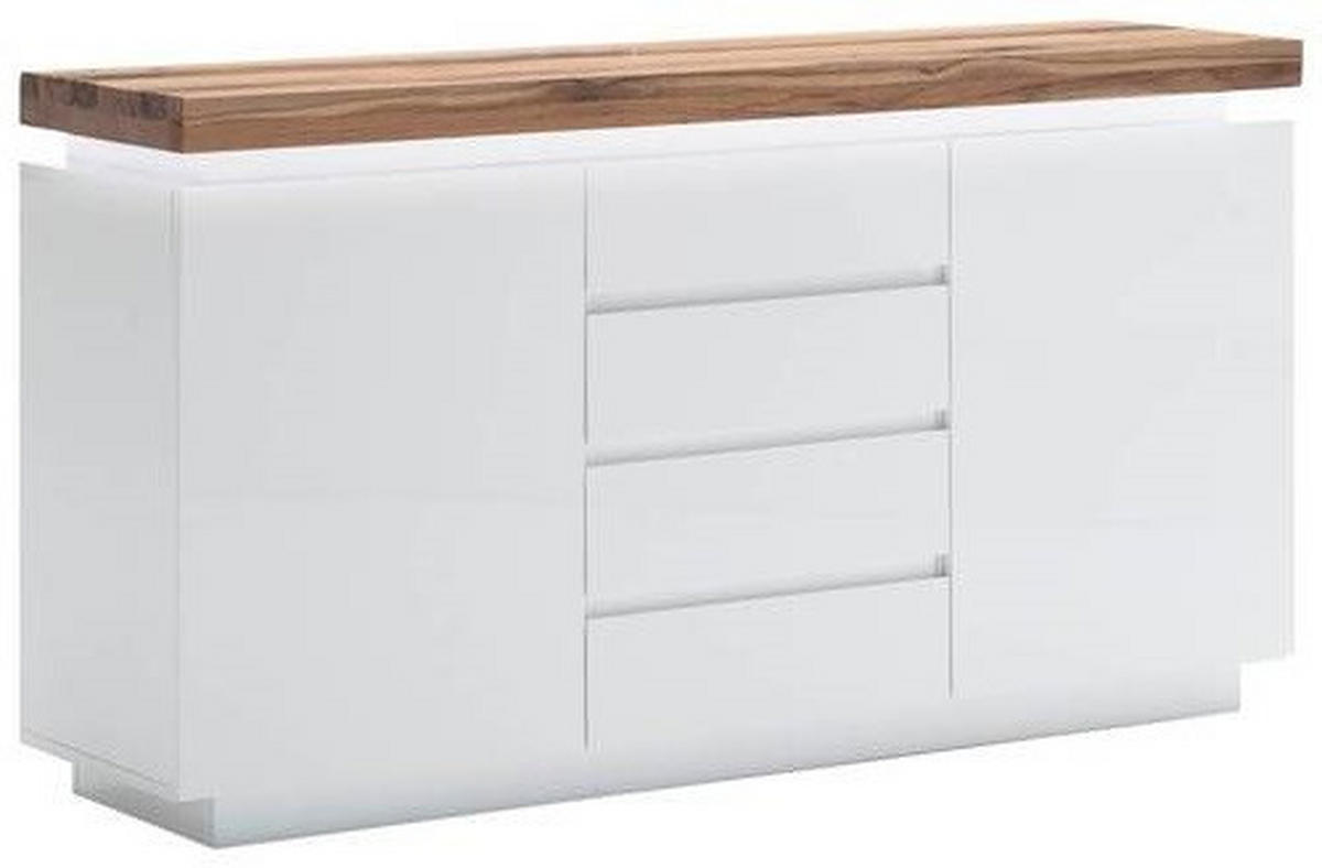 SIDEBOARD Romina  in 150/81/40 cm  - Eichefarben/Weiß, Design, Holz/Holzwerkstoff (150/81/40cm)