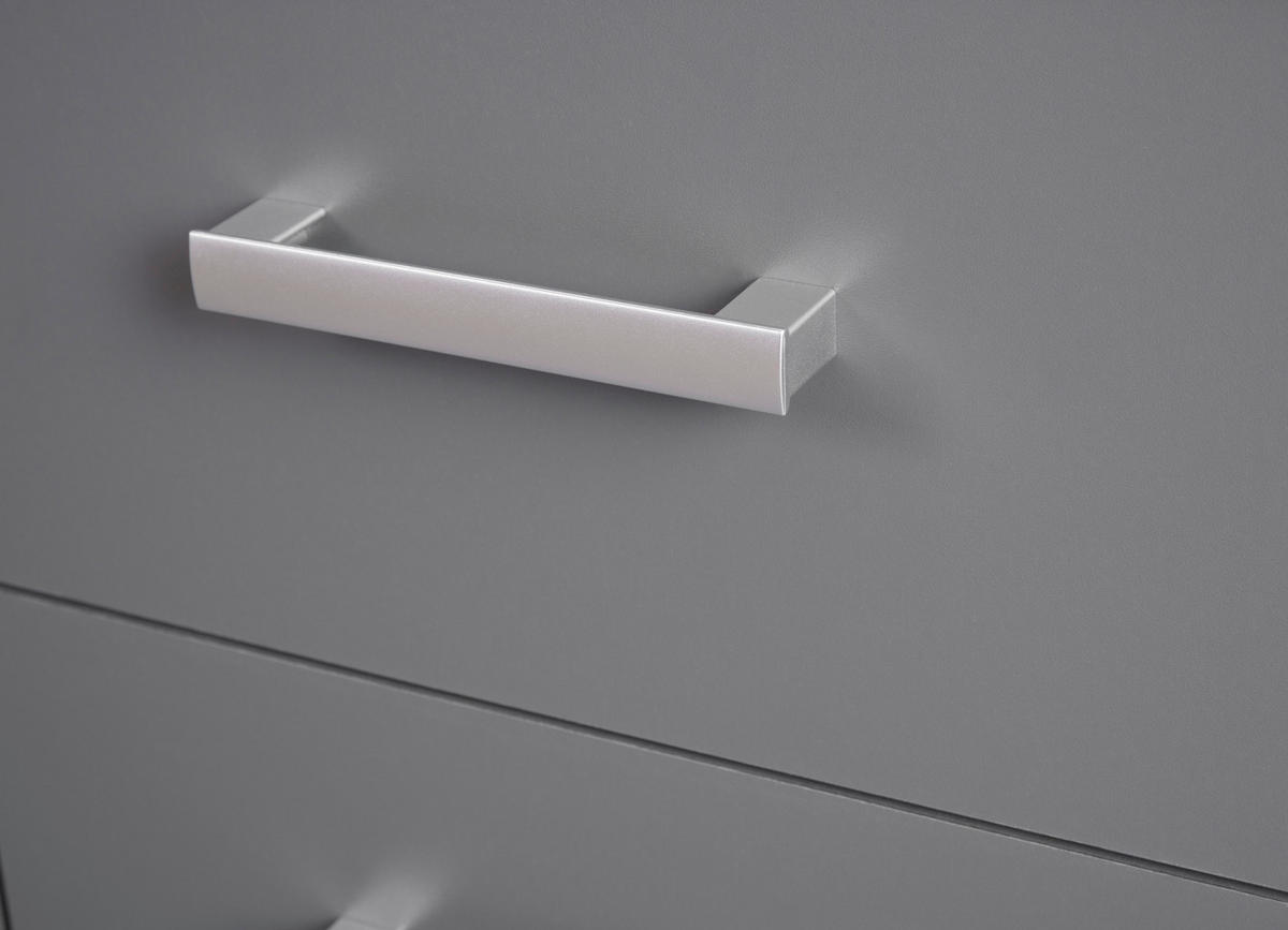 KOMMODE  in  - Silberfarben/Graphitfarben, Basics, Holzwerkstoff/Metall (119,20/40/91,5cm) - MID.YOU