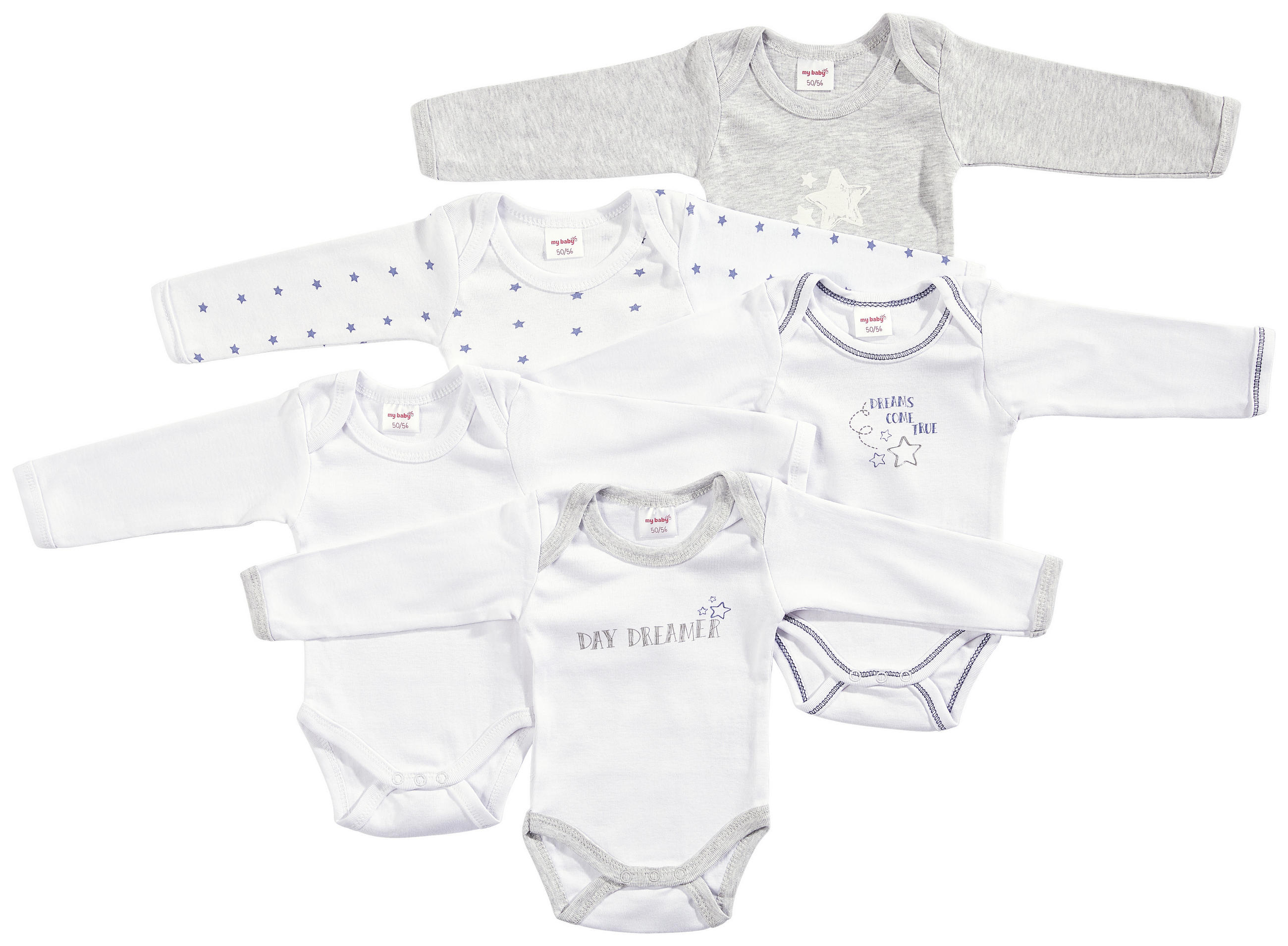 BABYBODY-SET  - Weiß/Dunkelblau, Basics, Textil (86/92null) - My Baby Lou