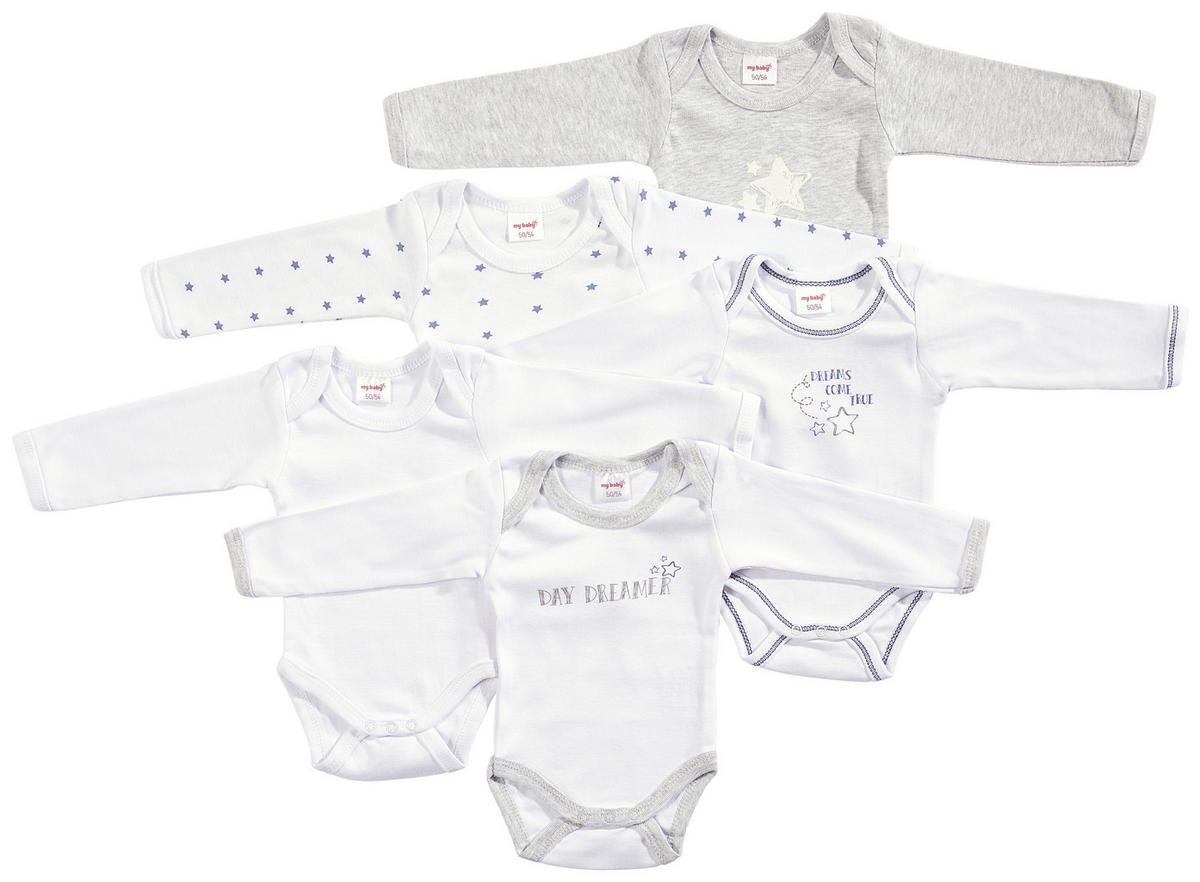 BABYBODY-SET  - Weiß/Dunkelblau, Basics, Textil (86/92null) - My Baby Lou