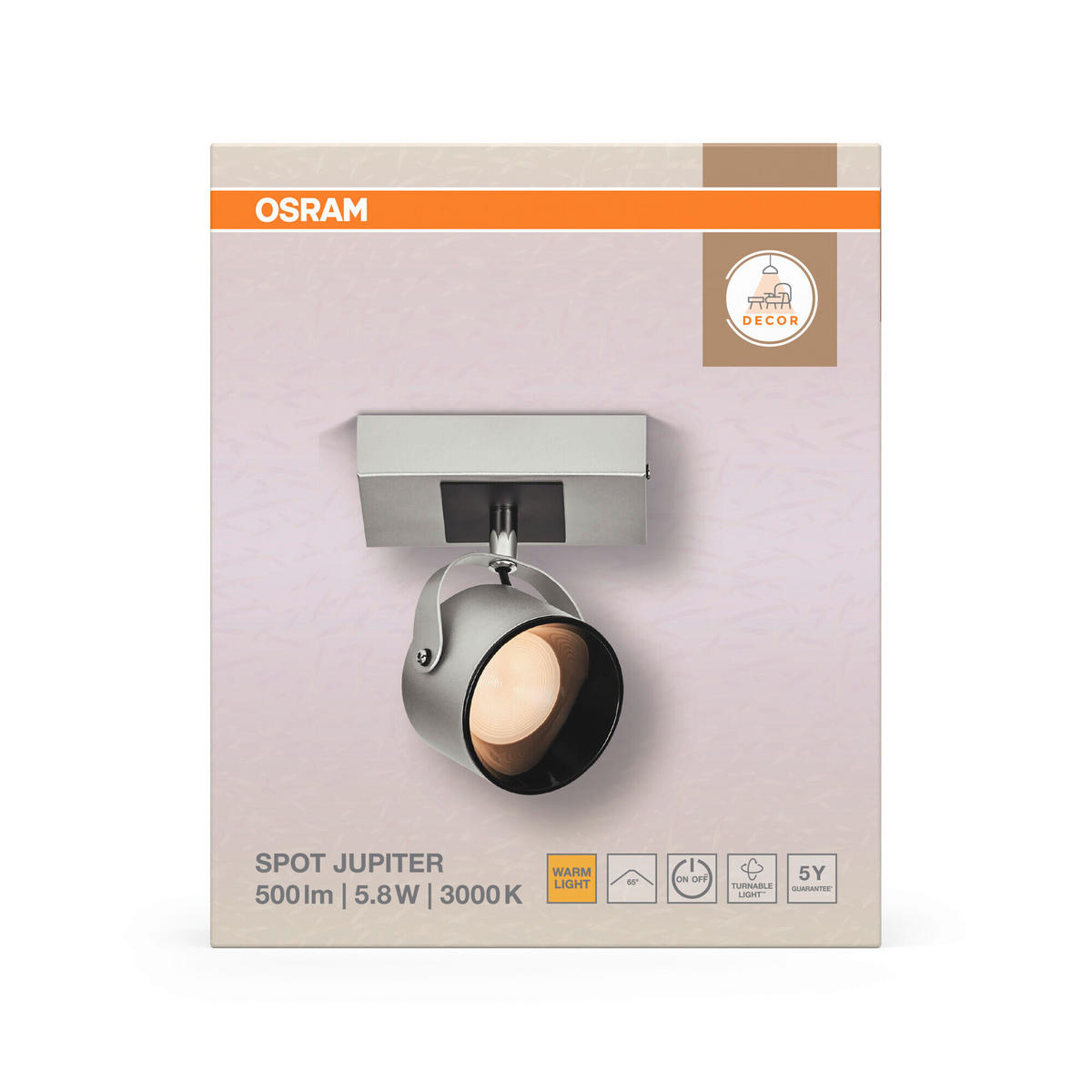 LED-STRAHLER 13/15,5/8 cm   - Silberfarben, Design, Kunststoff/Metall (13/15,5/8cm) - Osram