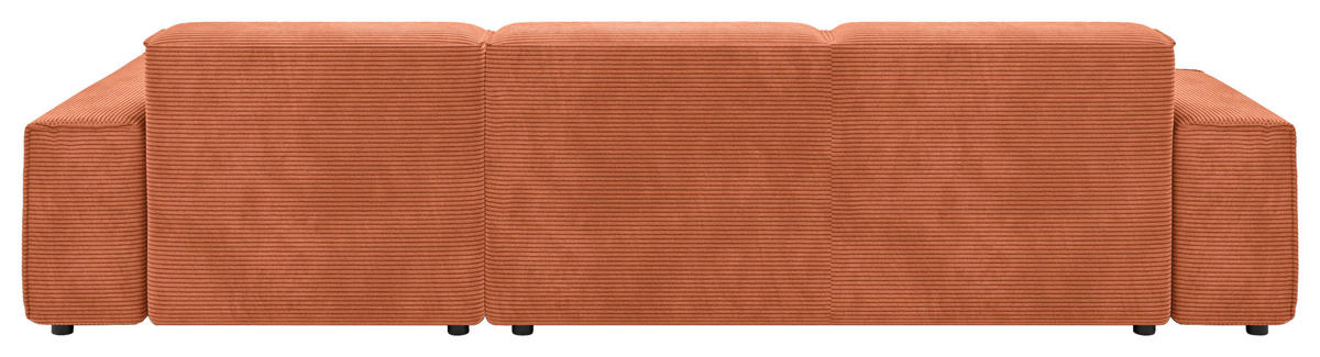 ECKSOFA 9125 Aprikose Cord  - Aprikose/Schwarz, Design, Kunststoff/Textil (300/189cm) - Pure Home Lifestyle