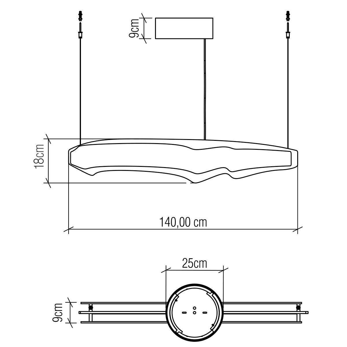 LED-HÄNGELEUCHTE 140/9/150 cm    - Teakfarben, Natur, Holz/Kunststoff (140/9/150cm) - Elstead Lighting