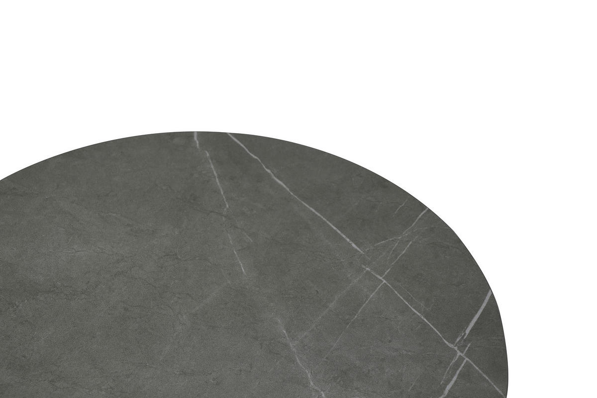 BEISTELLTISCH 50/50/54 cm Grau, Schwarz rund  - Schwarz/Grau, Design, Glas/Keramik (50/50/54cm) - Dieter Knoll