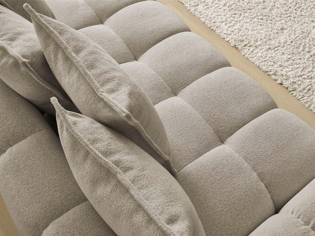 SCHLAFSOFA EVEREST  mit Armteil links, Armteil rechts Flachgewebe Taupe  - Taupe/Schwarz, MODERN, Kunststoff/Textil (278/115/90cm) - Livetastic