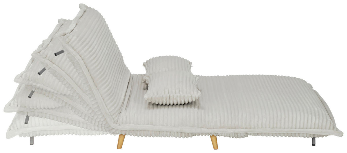 SCHLAFSOFA Cord Weiß  - Walnussfarben/Weiß, MODERN, Holz/Textil (92/216/87/26/150cm) - Livetastic