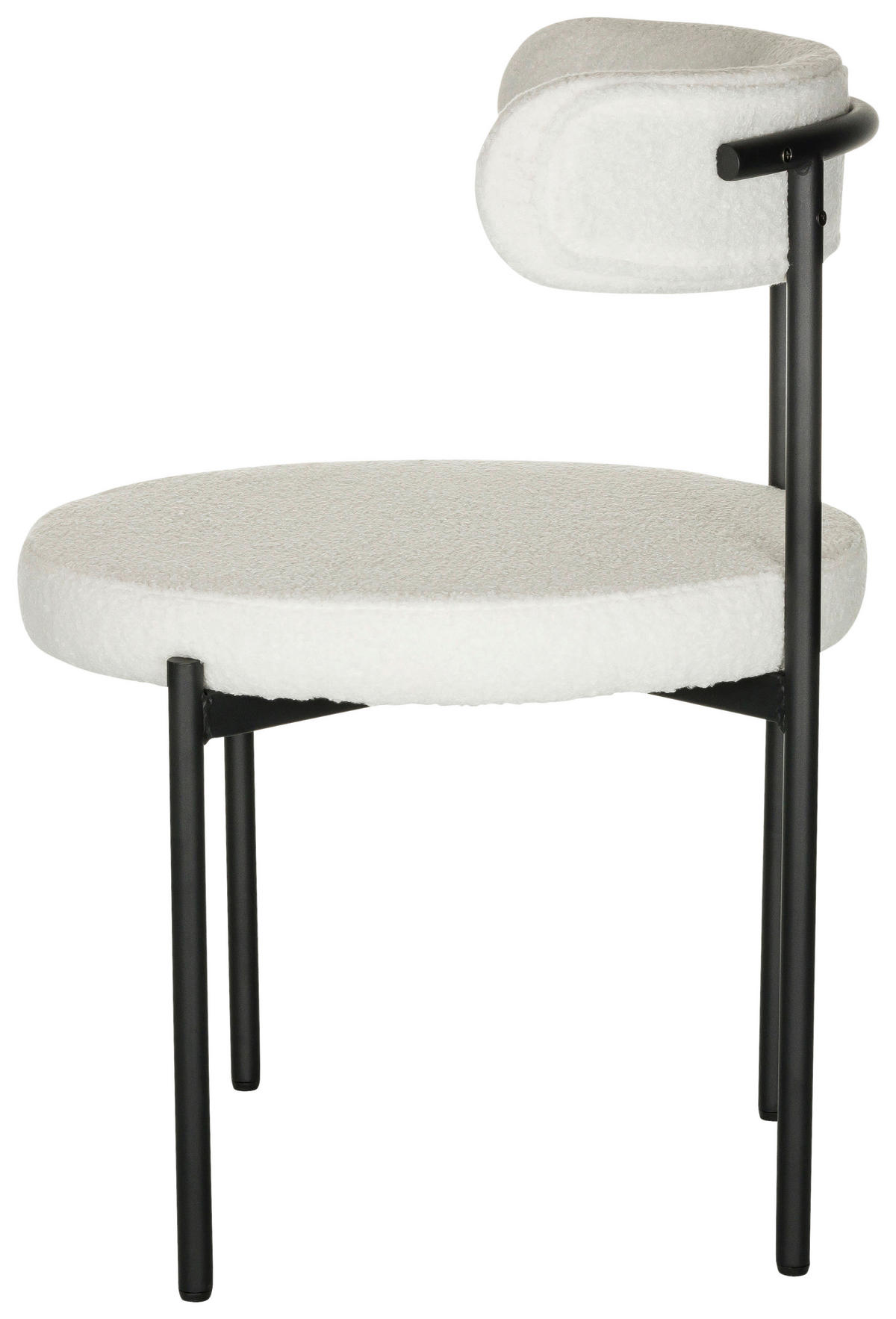 STOL bouclé  - vit/svart, Basics, metall/textil (55/78/56cm) - MID.YOU