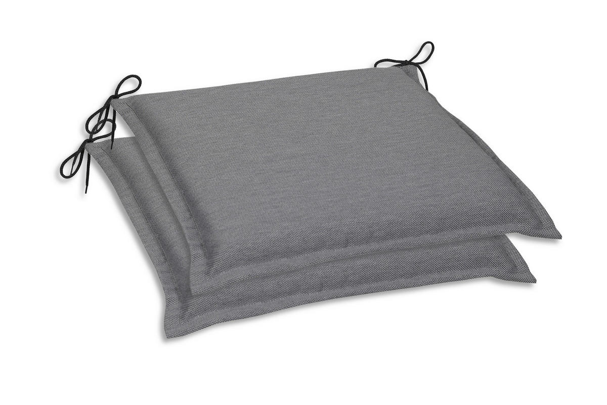 GARTENSITZKISSENSET in Grau Uni  - Grau, Basics, Textil (45/5/47cm)