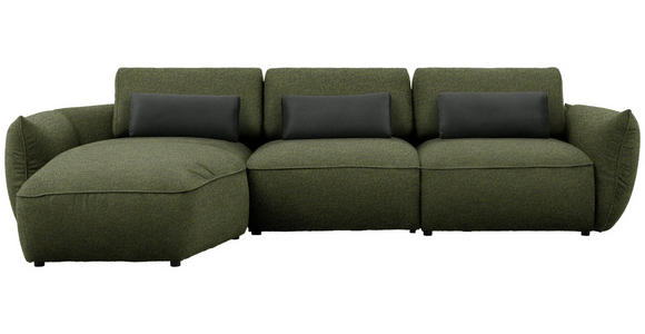 ECKSOFA  in Chenille Waldgrün  190/340 cm  - Waldgrün/Dunkelgrün, Design, Kunststoff/Textil (190/340cm) - Belluti