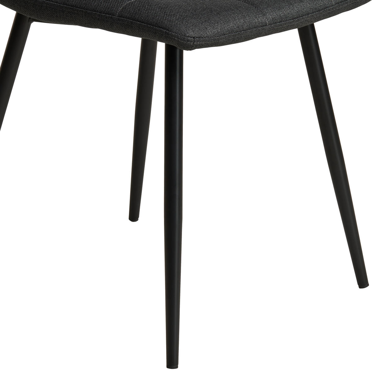 VIERFUßSTUHL - Schwarz/Grau, KONVENTIONELL, Holz/Textil (44,5/86/54,5cm) - Livetastic