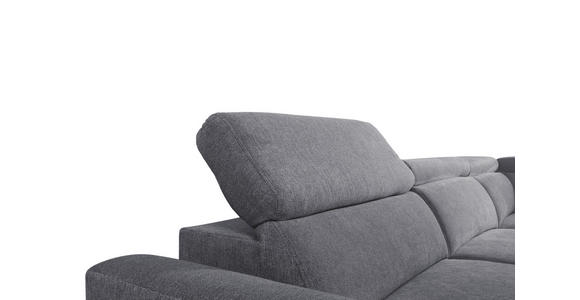 ECKSOFA Dunkelgrau Velours  - Dunkelgrau/Schwarz, KONVENTIONELL, Textil/Metall (255/217cm) - Carryhome